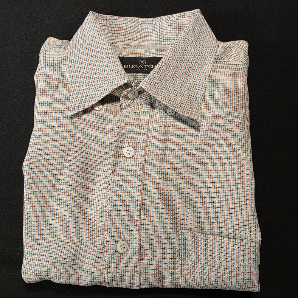 Bugatchi Men's Multicolor Checkered Shirt, Size Large‎